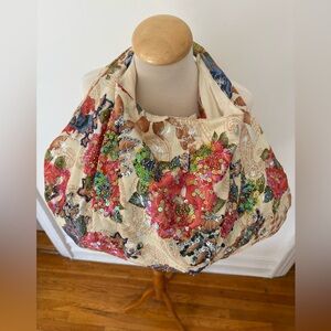 Vintage Floral Sequin Beaded Boho Shoulder Bag Tapestry Purse